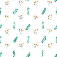 Doodle seamless pattern with colorful flower for wallpaper design. Nature textile print. Hand drawn vector pattern.