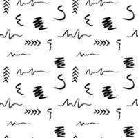 Handdrawn brush stroke seamless pattern. Memphis style pattern. Abstract background. vector