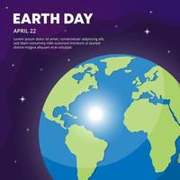 Earth day design with illustration of earth and outer space vector