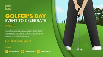 Golfers day design with a golfer is playing on the field vector