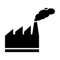 icono negro contaminación por humo de la industria y la fábrica. vector