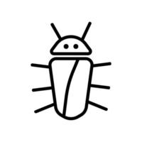 icono de trazo simple. mostrando iconos cucaracha, insecto, virus digital. vector