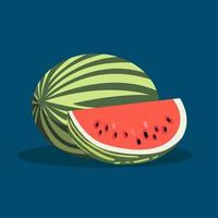 fruta de sandía, diseño plano de ilustración vector