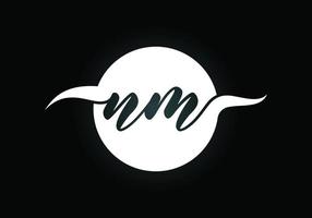 plantilla de vector de diseño de logotipo de letra de monograma inicial nm. diseño de logotipo de letra nm