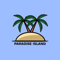 Paradise island logo design vector