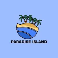 Paradise island logo design vector