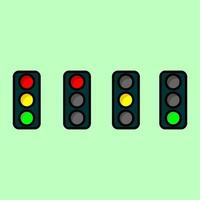 Traffic light simple icon design vector