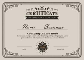 Certificate flourishes elegant vintage vector template