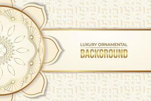 luxury islamic ornamental background in paper style vector