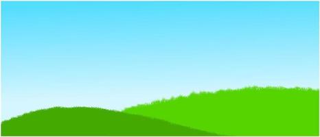 grass hill, grass and sky, grassland background vector