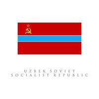 bandera de la república socialista soviética uzbeka. aislado sobre fondo blanco vector