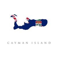 cayman island detailed map with flag of country. national flag isolated on white background. vector