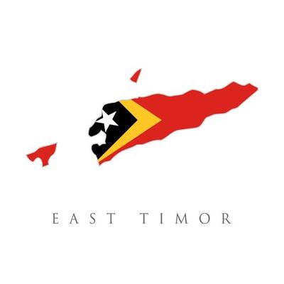 East Vector map of East Timor with flag. Isolated, white background. Timor Flag Vector - Official East Timor Flag With Original Color. Country Flag Travel and Tourism concept