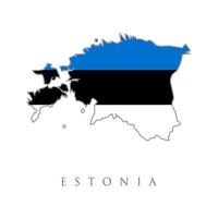 Estonia vector map with the flag inside. Estonia detailed map with flag of country. igh detailed Estonia map with flag inside. European country borders vector illustration on white background