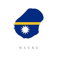 mapa nacional de nauru con ilustración de bandera. mapa nacional de nauru con ilustración de bandera. nauru bandera del país dentro del logotipo del icono del diseño del contorno del mapa vector