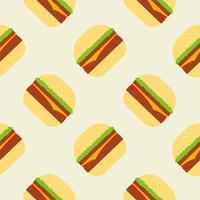 Hamburger seamless pattern. Burger flat design vector illustration