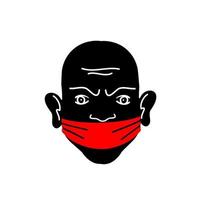 black man with a blindfold mouth vector
