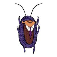 Cockroach in a good suit. vector