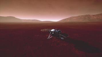 Insight Mars exploring the surface of red planet. Elements furnished by NASA. photo