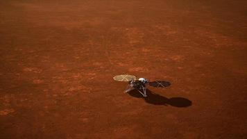 Insight Mars exploring the surface of red planet. Elements furnished by NASA. photo