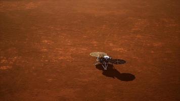 Insight Mars exploring the surface of red planet. Elements furnished by NASA. photo