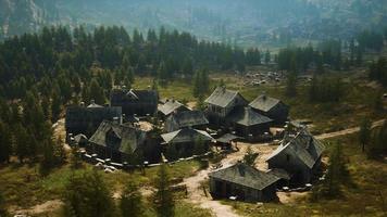 Old houses high in the mountains photo