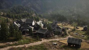 View on old Italian village in the Apennines mountains photo