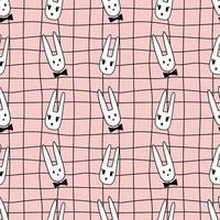 Seamless stripes background with little bunnies. Happy Easter. Seamless pattern. Wrapping paper pattern. Patterns for decorating banners, wallpaper. vector
