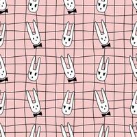 Seamless stripes background with little bunnies. Happy Easter. Seamless pattern. Wrapping paper pattern. Patterns for decorating banners, wallpaper. vector