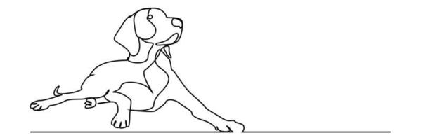 Dog drawing vector using continuous single one line art style isolated on white background.