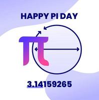 Happy Pi Day Poster for Feed or Education Presentation Mathematics Study Geometry and Calculus Science Events vector