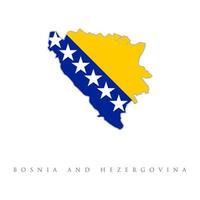 ilustración vectorial del mapa de la bandera de bosnia y herzegovina. mapa vectorial fondo del mapa de la bandera de bosnia y herzegovina. la bandera del país en forma de fronteras. ilustración vectorial de stock vector