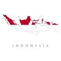 Indonesia map and flag in white background. The Indonesia is a member of Asean Economic Community .national flag of Indonesian.