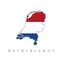 Kingdom of the Netherlands flag and map. tourism concept. Map and flag of the Netherlands. Traditional colors and flag of Netherlands. National dutch holland flag red, white colors vector