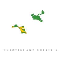 Akrotiri and Dhekelia flag map. Akrotiri and Dhekelia UK territory in Cyprus flag, United Kingdom, vector illustration.
