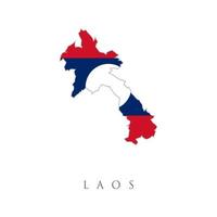 The National Flag of Laos. Laos detailed map with flag of country. Map and National flag of Laos,Map Of Laos With Flag Isolated On white Background, Vector Illustration Flag and Map of Laos