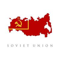 Soviet union communist flag map. isolated on white background. USSR communist flag map vector