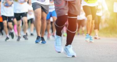 Motion blur of Marathon running photo