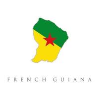 French Guiana map colored with flag colors isolated vector illustration. Highly detailed editable map of French Guiana, South America country territory borders vector illustration on white background