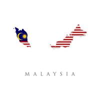 Malaysia country flag inside map contour design icon logo. The Malaysia is a member of Asean Economic Community .national flag of Malaysian.
