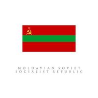 Moldovian soviet socialist republic flag. isolated on white background vector