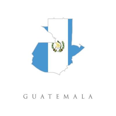 Vector map-guatemala country on white background.. Map of Guatemala on a white background, Flag of Guatemala on it.