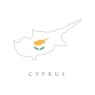 Cyprus detailed map with flag of country. detailed illustration of a map of Cyprus with flag, Map Flag of Cyprus isolated on white background