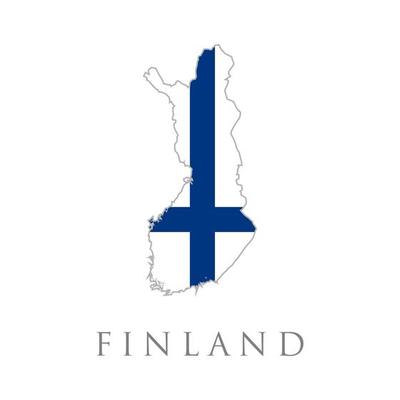 finland map - High detailed blue map with flag isolated on white background. finland detailed with flag of country.Map of Finland with the decoration of the national flag. The Finnish national flag