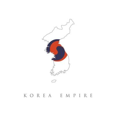 South Korea national day badge. Liberation from the Empire of Japan in 1945. Celebrated on August 15. Historical flag of Korea.