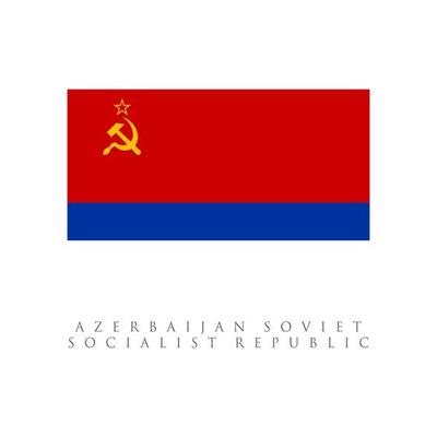 Azerbaijan soviet socialist republic flag. isolated on white background