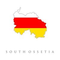 Territory and flag of South Ossetia. Map and National flag of South Ossetia,Map Of South Ossetia With Flag Isolated On White Background, Vector Illustration Flag and Map of South Ossetia for continue.