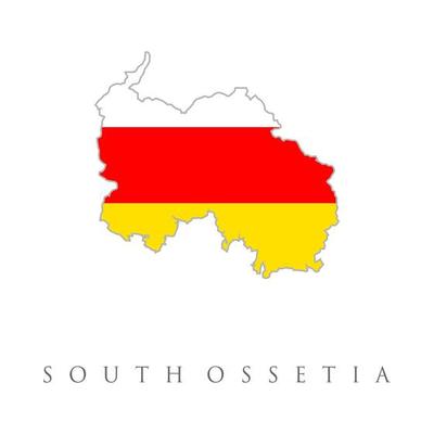 Territory and flag of South Ossetia. Map and National flag of South Ossetia,Map Of South Ossetia With Flag Isolated On White Background, Vector Illustration Flag and Map of South Ossetia for continue.