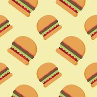 Hamburger seamless pattern. Burger flat design vector illustration