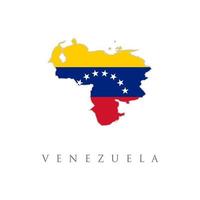 bandera del país de venezuela dentro del logotipo del icono del diseño del contorno del mapa. mapa de la república bolivariana de venezuela con la bandera nacional venezolana aislada en un fondo blanco. ilustración vectorial vector